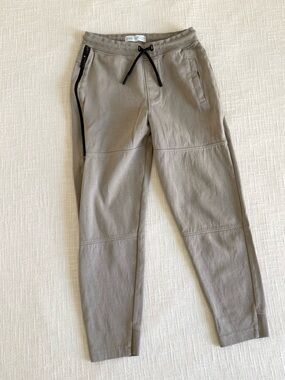 Boys Taupe Drawstring Jogger Pants